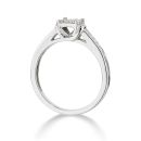 9ct White Gold 0.25ct Natural Diamond Princess Cut Ring With Diamond Shoulders