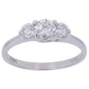 18ct White Gold 1.00ct Brilliant Cut Diamond Trilogy Ring