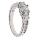 14ct White Gold 0.80ct Brilliant Cut Diamond Trilogy Ring