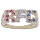 9ct Yellow Gold Multi Gemstone RFC Fancy Ring