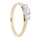 9ct Yellow Gold Certificated Diamond Trilogy Ring