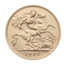 1907 Edward VII Large Head UK Half Sovereign Coin