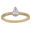 9ct Yellow Gold 0.70ct Pear And Brilliant Cut Diamond Solitaire Ring