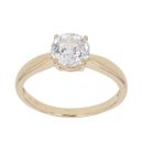 14ct Yellow Gold Cubic Zirconia Solitaire Ring