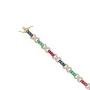 18ct Yellow Gold 0.30ct Diamond and Multi Gemstone Bracelet 7.5"