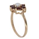 9ct Yellow Gold Garnet And Pearl Cluster Ring