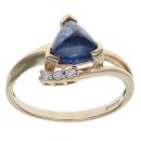 9ct Yellow Gold 0.05ct Diamond and Sapphire Ring