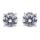 Silver Cubic Zirconia Stud Earrings By Icesia