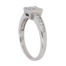 18ct White Gold 0.75ct Princess and Brilliant Cut Diamond Cluster Ring