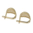 14ct Yellow Gold Cubic Zirconia Greek Key Stone Set Earrings