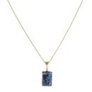 18ct Yellow Gold 0.05ct Diamond And Boulder Opal Pendant And Chain 16"