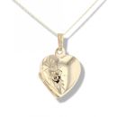 9ct Yellow Gold Heart Locket And 16" Chain