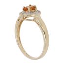 9ct Yellow Gold 0.05ct Diamond and Citrine Cluster Ring