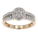 9ct Yellow Gold Diamond Cluster Ring by Anya Belle