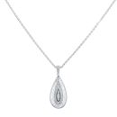 9ct White Gold 0.50ct Baguette And Brilliant Cut Diamond Cluster Pendant And Chain 20"