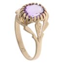 9ct Yellow Gold Amethyst Solitaire Ring