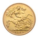 1909 Edward VII Large Head UK Half Sovereign Coin