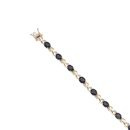 9ct Yellow Gold 0.15ct Diamond and Sapphire Bracelet 7"