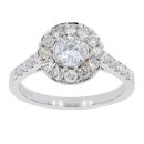 18ct White Gold Est 1.23cts Diamond Halo Cluster Ring by Anya Belle