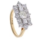 18ct Yellow Gold 1.87ct Brilliant and Mixed Cut Diamond Cluster Ring