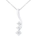 9ct White Gold Diamond Trilogy Pendant Necklace