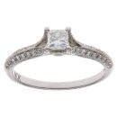 18ct White Gold 0.50ct Princess and Brilliant Cut Diamond Solitaire Ring