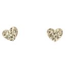 14ct Yellow Gold Child's Heart Textured Stud Earrings