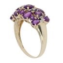 9ct Yellow Gold 0.05ct Diamond and Amethyst Fancy Cluster Ring