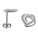 Silver Entwined Heart Stud Earrings By Icesia