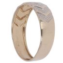9ct Yellow Gold 0.01ct Diamond Patterned Signet Ring