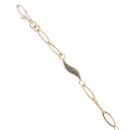 9ct Yellow And White Gold Wave Bracelet 8"