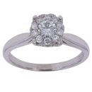 18ct White Gold 0.50ct Brilliant Cut Diamond Cluster Ring