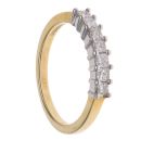 18ct Yellow Gold 0.33ct Princess Cut Diamond Seven Stone Eternity Ring