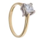 18ct Yellow Gold 0.85ct Princess Cut Diamond Solitaire Ring