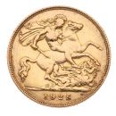 1925 George V Large Head South Africa Half Sovereign Coin