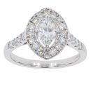 18ct White Gold Est 1.19cts Diamond Marquise Cluster Ring by Anya Belle