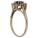 9ct Yellow Gold Sapphire and Cubic Zirconia Cluster Ring