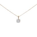 9ct Yellow Gold 0.28ct Diamond Cluster Pendant And 16" Chain by Anya Belle