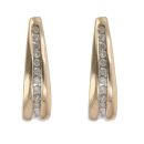 9ct Yellow Gold 0.20ct Diamond Half Hoop Earrings