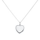 Silver Plain Heart Locket and Chain 18" By Icesia