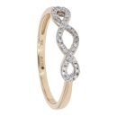 9ct Yellow Gold Diamond Crossover Ring by Anya Belle