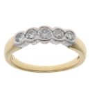 18ct Yellow Gold 0.50ct Brilliant Cut Diamond Five Stone Ring