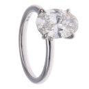 9ct White Gold 3.16ct Oval Cut Lab Grown Diamond Solitaire Ring