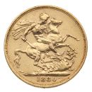 1880 Victoria Young Head Shield Australia Full Sovereign Coin