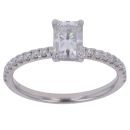 9ct White Gold Moissanite Solitaire Ring
