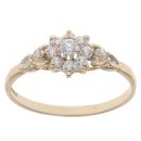 14ct Yellow Gold Cubic Zirconia Floral Cluster Ring