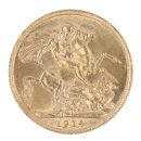 1914 George V Large Head UK Full Sovereign Coin