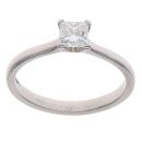Platinum 0.50ct Princess Cut Diamond Solitaire Ring