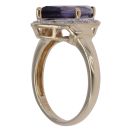 9ct Yellow Gold 0.05ct Diamond and Iolite Cluster Ring