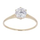 9ct Yellow Gold Cubic Zirconia Single Stone Ring